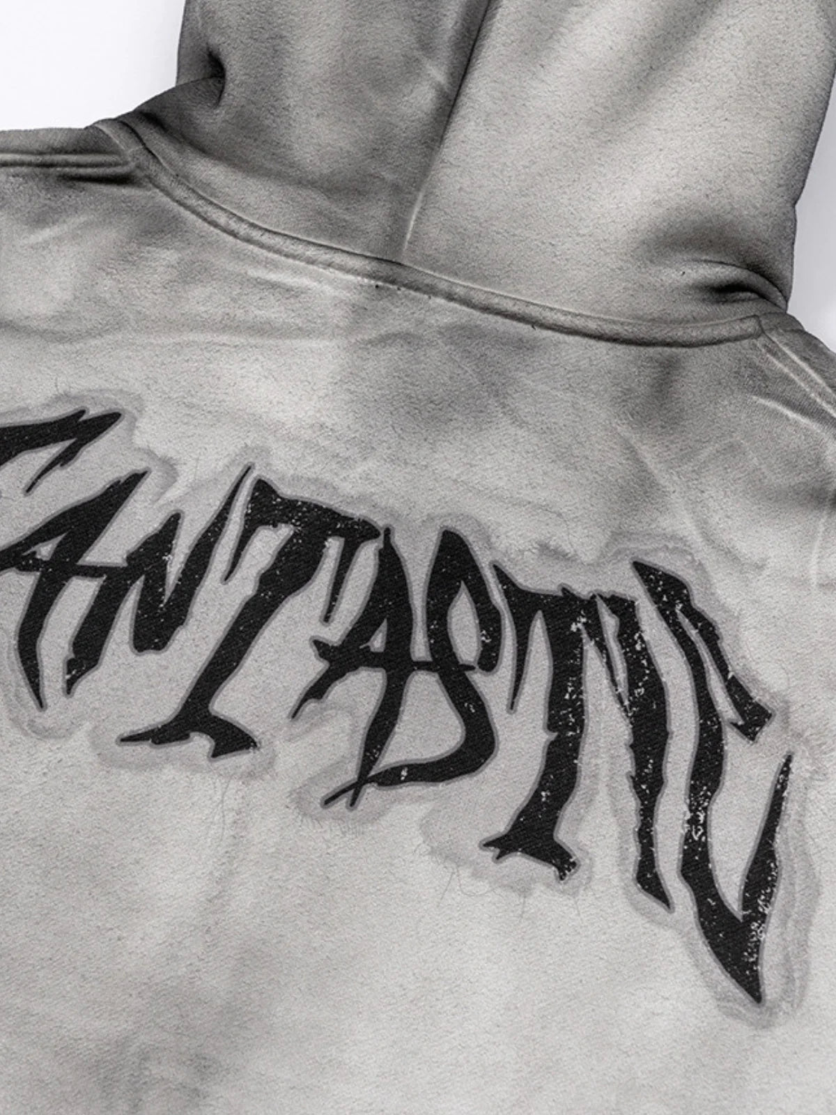 Bluza z kapturem oversize z nadrukiem na zamek FANTASTIC