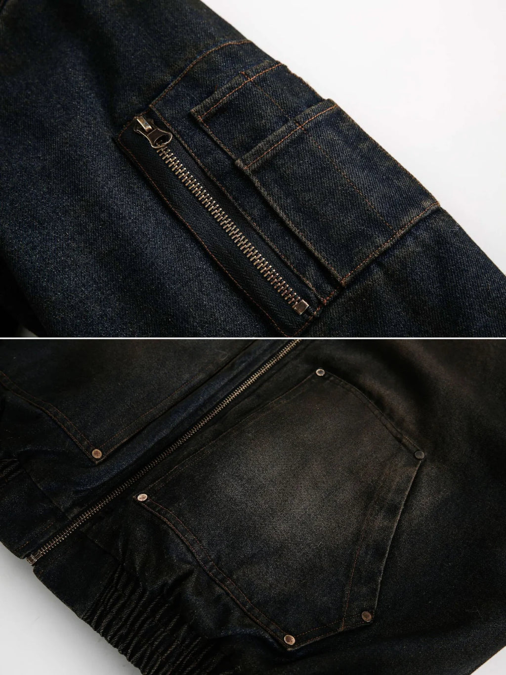 Kurtka jeansowa z kapturem i futerkiem zimowa ocieplana