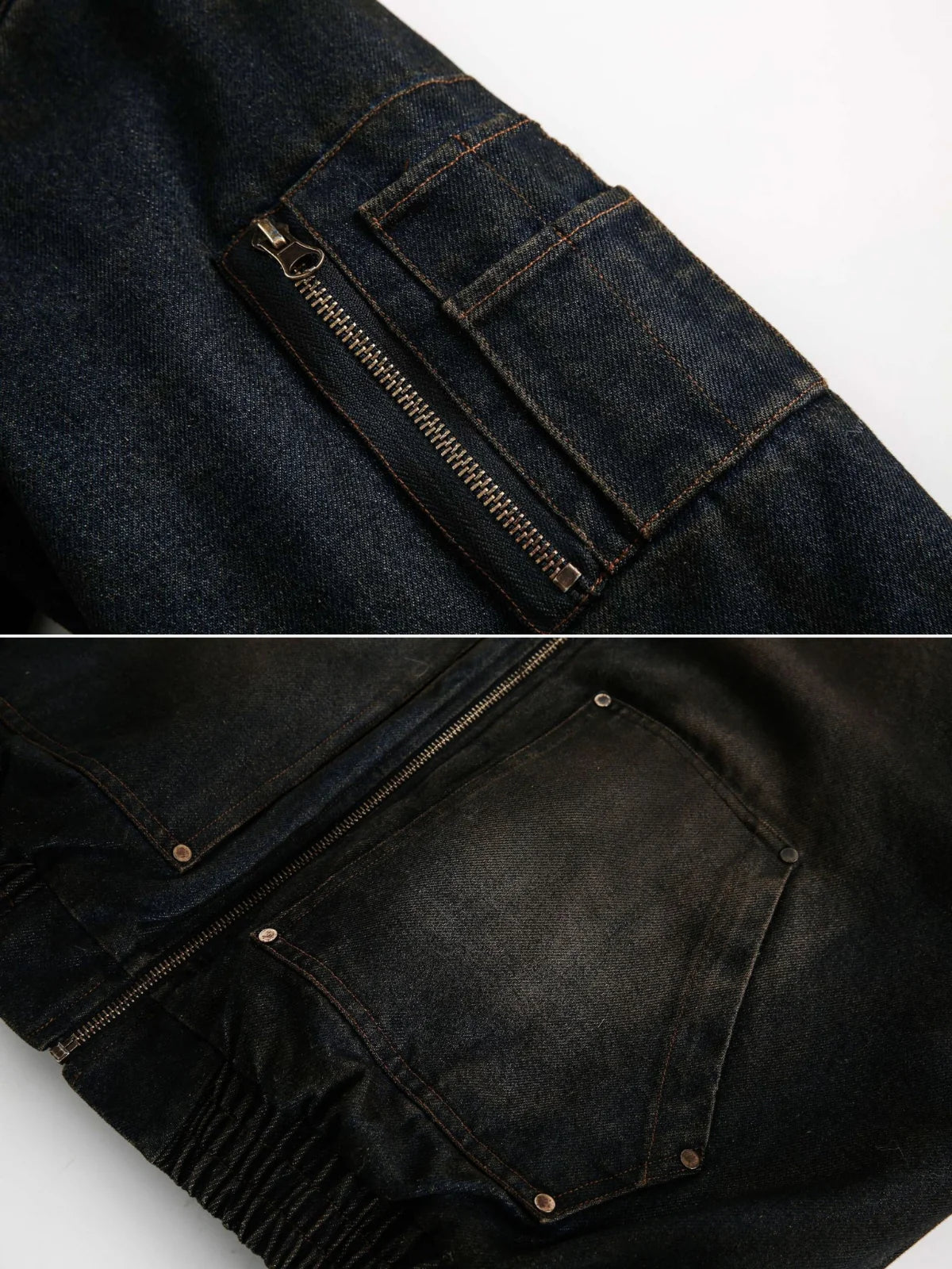 Kurtka jeansowa z kapturem i futerkiem zimowa ocieplana